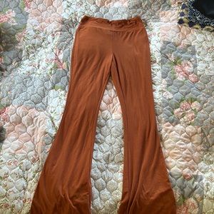 Orange flared leggings